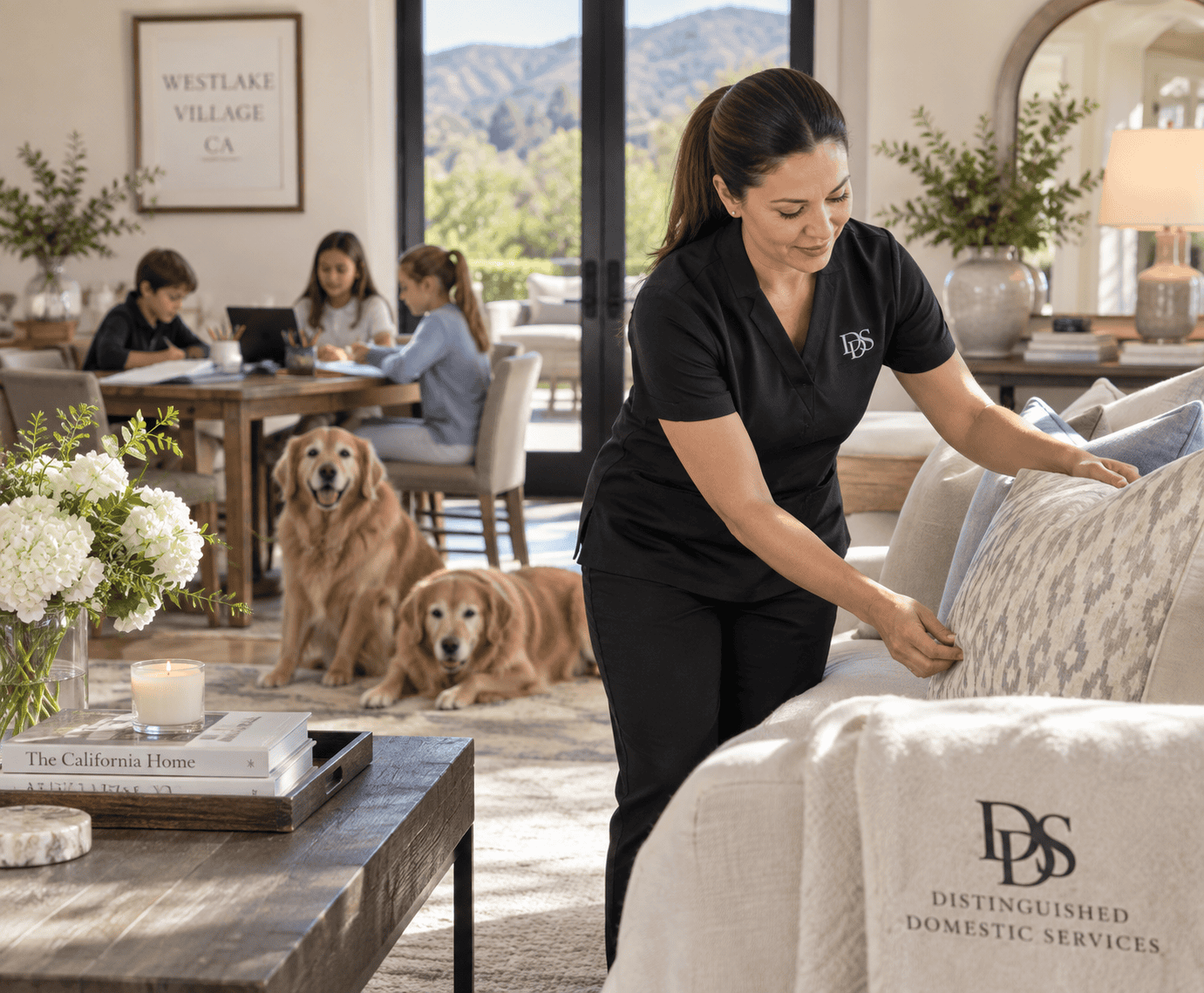 Housekeeping team, estate housekeeper, traveling fitness trainer, laundress, housekeeper, lady's maid,domestic,staffing, estate staffing, UHNW, family office, distinguished Domestics Estate Manager